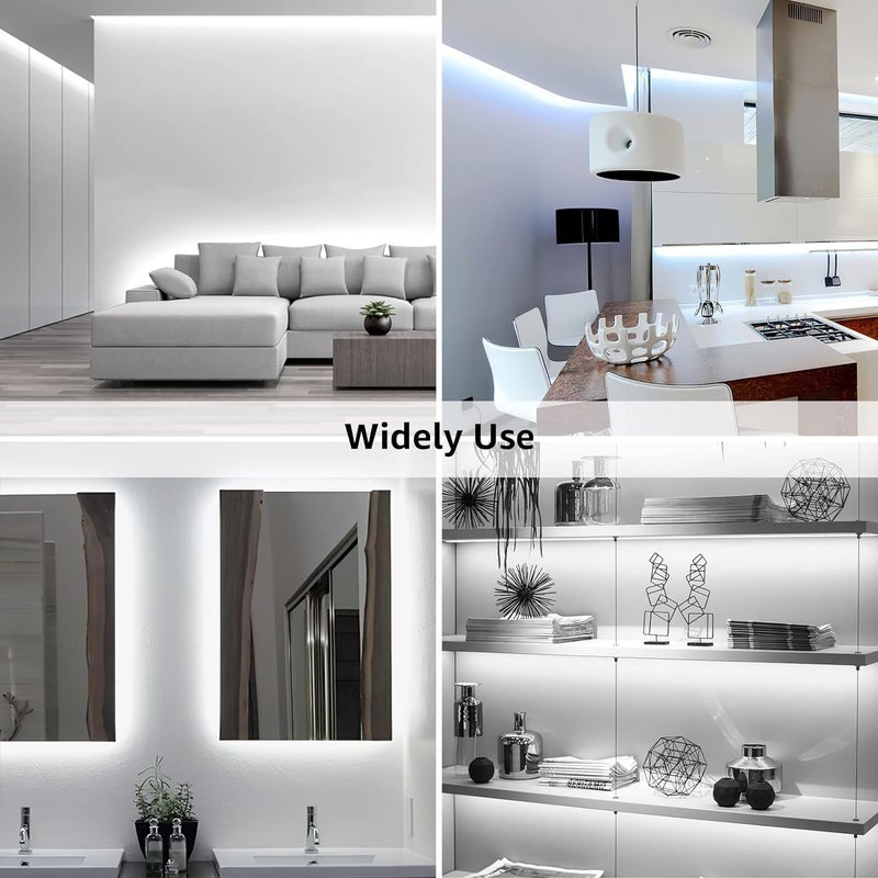 Lepro LED Strip Light, 32.8Ft Dimmable Vanity Lights, 6000K Super Bright LED Tape Lights, 600 LEDs SMD 2835, Strong 3M Adhesive, Suitable for Home, Kitchen, Under Cabinet, Bedroom, Daylight White - Image 4